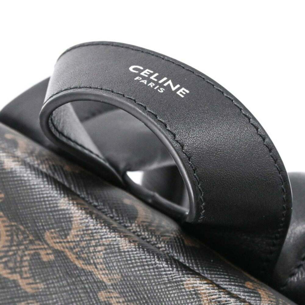 Celine Triomphe Medium Backpack, Black/Brown, 188… - image 8